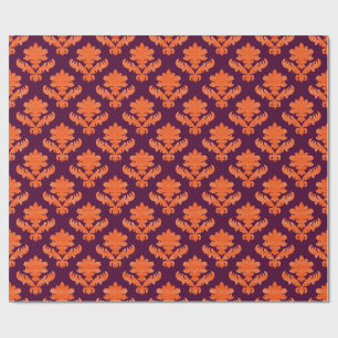 Papier Cadeau Tapisserie française orange burgundy