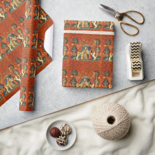 Papier Cadeau Tapisserie Médiévale de la Dame et la Licorne : Ar