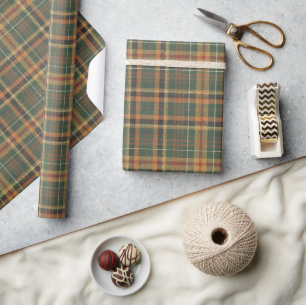 Papier Cadeau Tartan à carreaux de Noël vintage