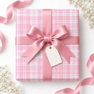 Papier Cadeau Tartan à carreaux rose pour filles et femmes