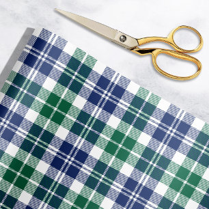 Papier Cadeau Tartan à carreaux vert et bleu marine classique po