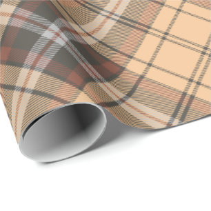 Papier Cadeau Tartan beige et Brown pivoté