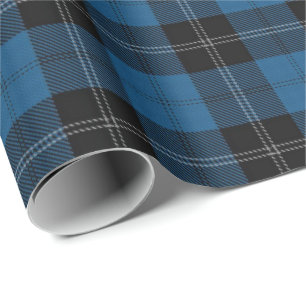 Papier Cadeau Tartan bleu d'écossais de chasse de Ramsay de cla