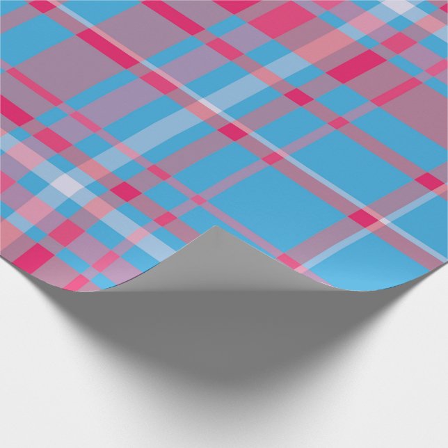 Papier Cadeau Tartan bleu et rouge (Coin)