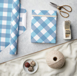 Papier Cadeau Tartan Blue Check
