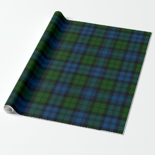 Papier Cadeau Tartan Clan Campbell Militaire Plaid Green Check