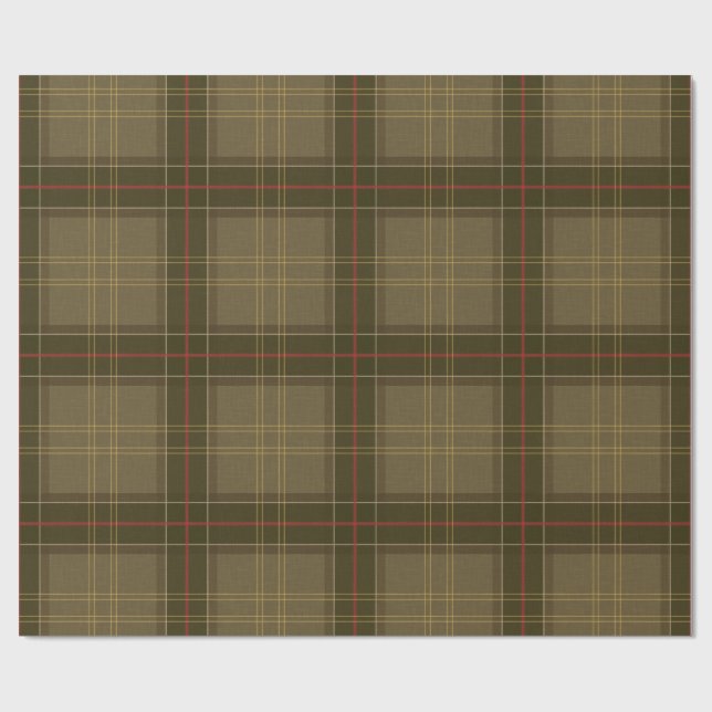 Papier Cadeau Tartan Classique en Tabac (Plat)
