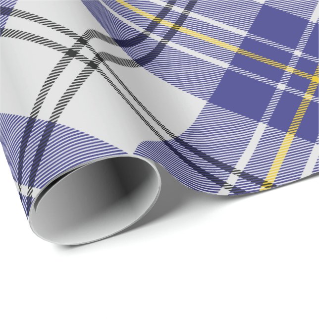 Papier cadeau tartan de la robe bleue du clan MacP (Coin rond)