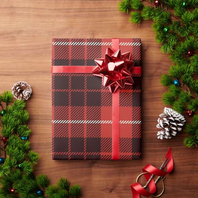 Papier Cadeau Tartan de Noël classique Plaid (Cadeau de vacances)