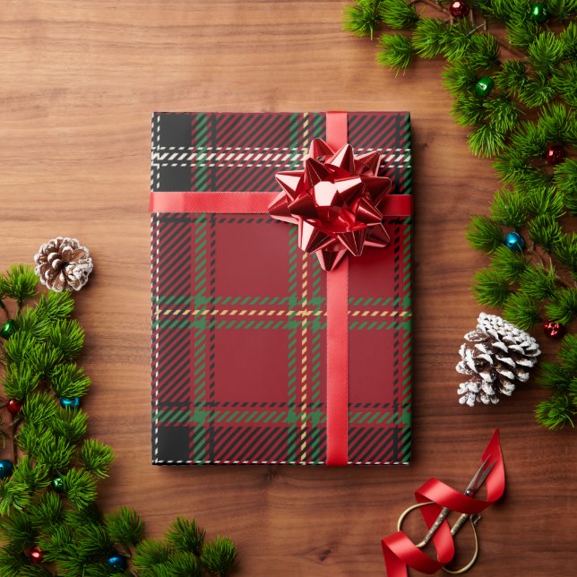 Papier Cadeau Tartan de Noël classique Plaid (Cadeau de vacances)