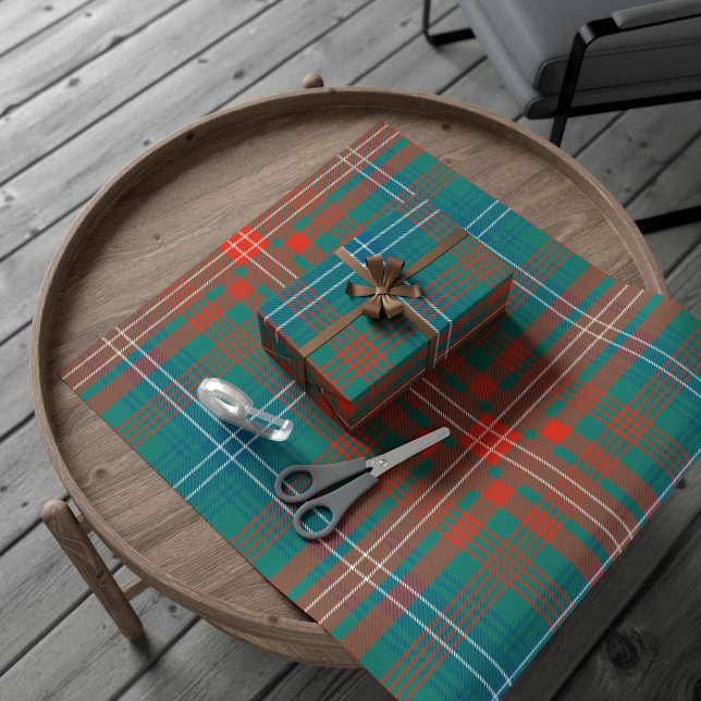 Papier Cadeau Tartan de Noël Classique Rustique à Carreaux (Elegant Plaid Clan Wilson Tartan Holidays Wrapping Paper)