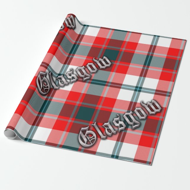 Papier Cadeau Tartan de secteur de Glasgow (Déroulé)