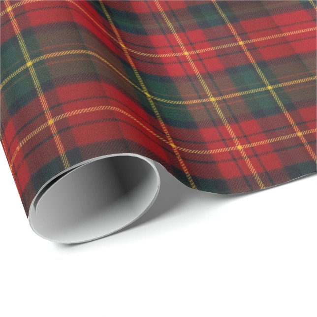 Papier Cadeau Tartan de vacances vibrant (Coin rond)
