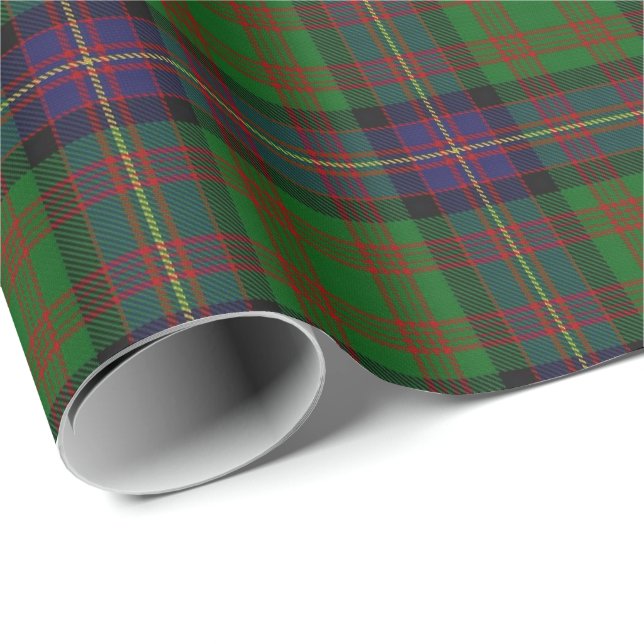 Papier Cadeau Tartan d'écossais de Cochrane Cochran de clan (Coin rond)