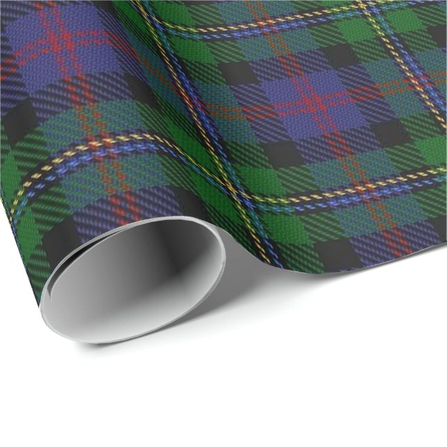 Papier Cadeau Tartan d'écossais de Malcolm de clan (Coin rond)