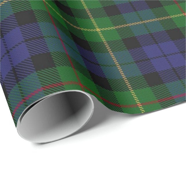 Papier Cadeau Tartan d'écossais de Rollo de clan (Coin rond)