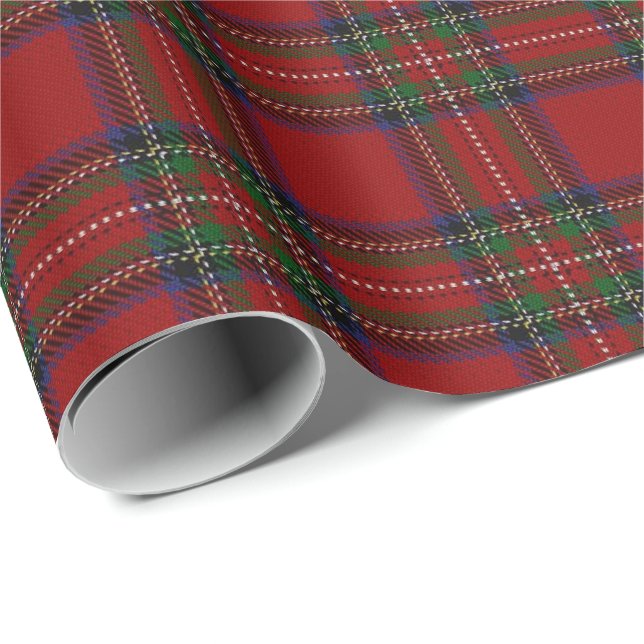 Papier Cadeau Tartan d'écossais de Stewart de clan (Coin rond)