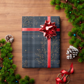 Papier Cadeau Tartan d'Héritage d'Hiver | Nocturne de Velours