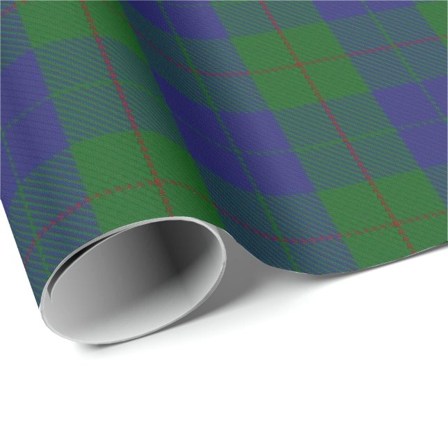 Papier Cadeau Tartan écossais de chasse de Barclay de clan (Coin rond)
