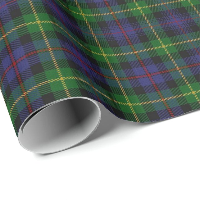 Papier Cadeau Tartan écossais de Farquharson de clan (Coin rond)