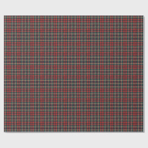 Papier Cadeau Tartan écossais traditionnel rouge et vert