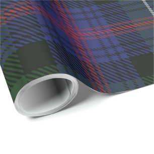 Papier Cadeau Tartan Élégant Carreaux Clan Rustique Sutherland