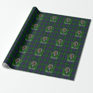 Papier Cadeau Tartan et blason du clan écossais Sinclair