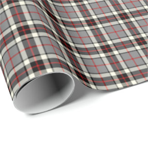 Papier Cadeau Tartan gris de robe formelle de clan de Thompson