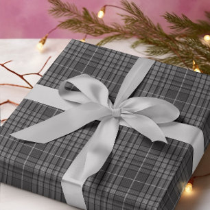 Papier Cadeau Tartan gris granit