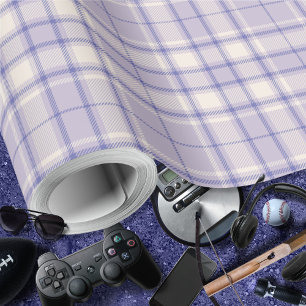 Papier Cadeau Tartan - Mauve-Ciment blanc-foncé violet