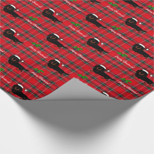 Papier Cadeau Tartan noir de teckel et bronzage aux cheveux
