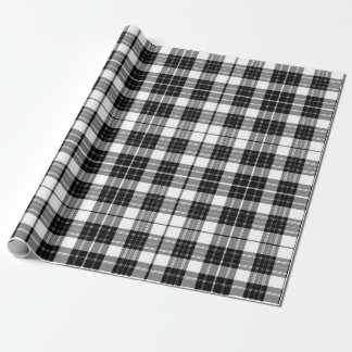Papier Cadeau Tartan noir et blanc élégant