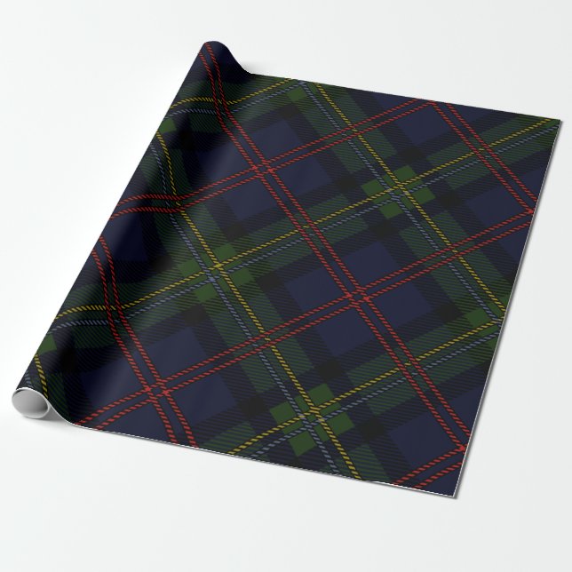 Papier Cadeau Tartan Plaid Clan Malcolm Motif écossais (Déroulé)