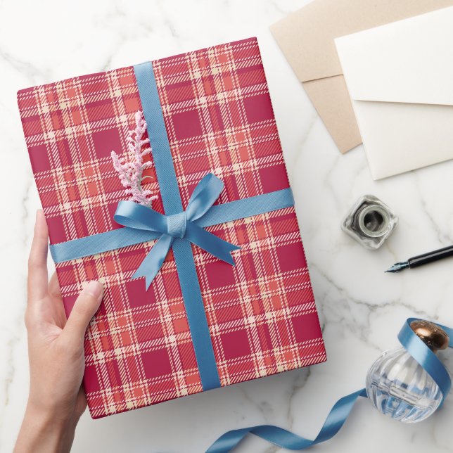 Papier Cadeau Tartan rouge (Cadeaux)
