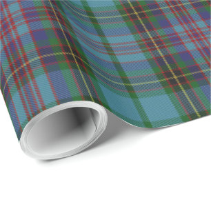 Papier Cadeau Tartan rouge bleu turquoise