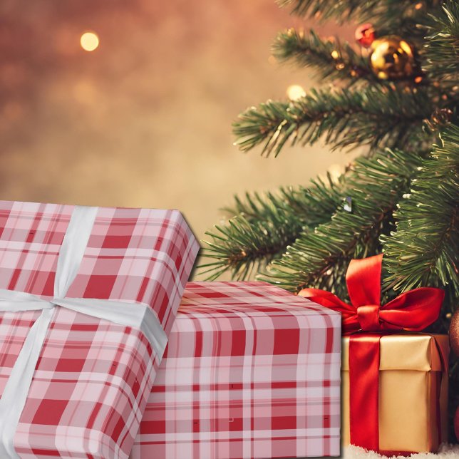 Papier Cadeau tartan rouge foncé (Créateur téléchargé)