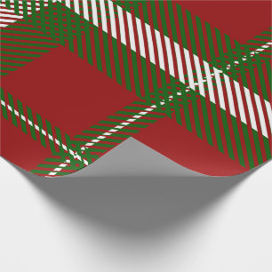 Papier Cadeau Tartan Rouge Vert