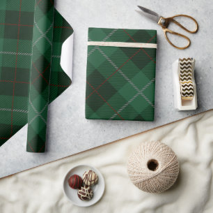 Papier Cadeau Tartan vert et rouge Plaid Christmas
