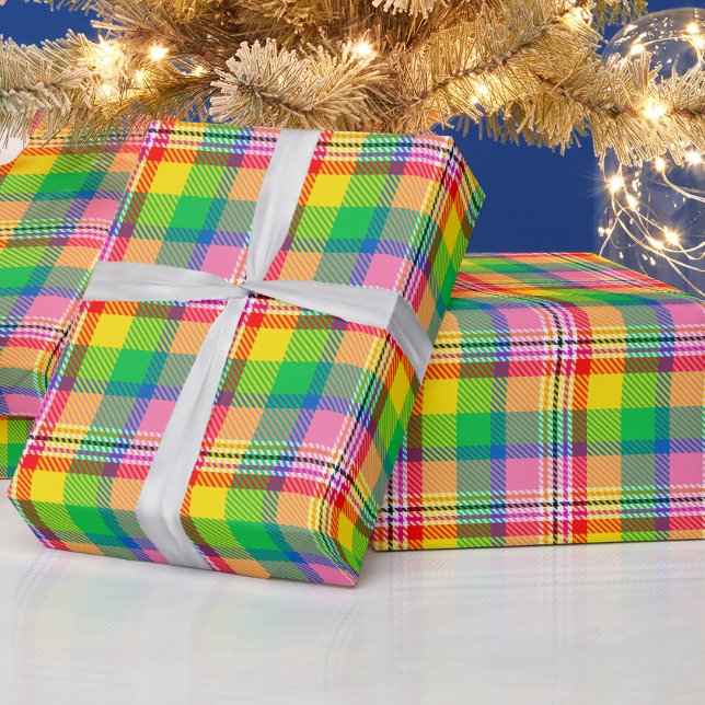 Papier Cadeau Tartan vert rose (Créateur téléchargé)