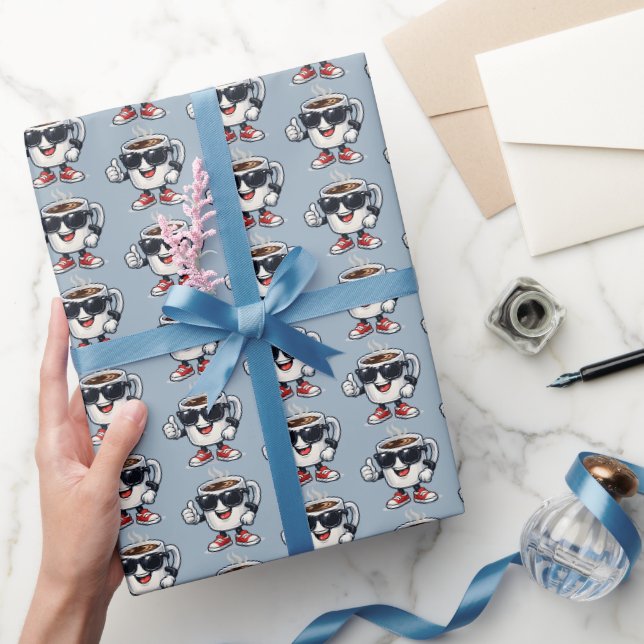 Papier Cadeau Tasse de café survoltée (Cadeaux)
