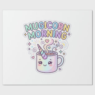 Papier Cadeau Tasse Licorne Mugicorn Matin Graphisme Zazzle Créa