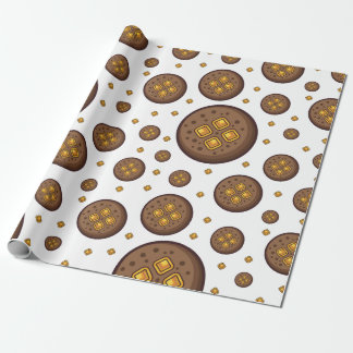 Papier Cadeau Tasty chocolate chip cookies seamless pattern