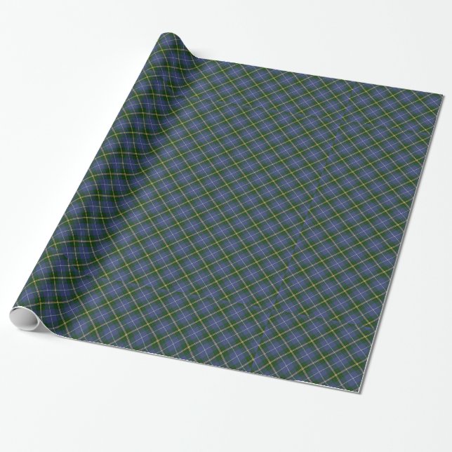 Papier cadeau tatan bleu et vert/enveloppé (Déroulé)