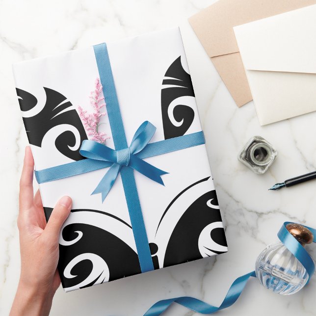 Papier Cadeau Tatouage Tribal Papier Tatouage Gras Noir Style En (Créateur téléchargé)