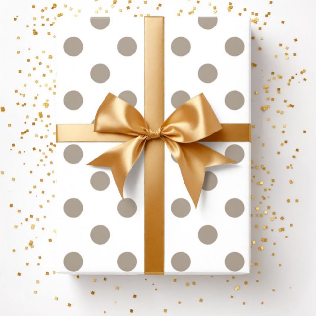 Papier Cadeau Taupe Beige Brown Pois Motif (Taupe Beige Brown Polka Dots Pattern Wrapping Paper)
