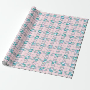 Papier Cadeau Taupe Grey et crème fine Tartan Plaid