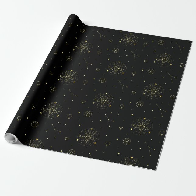 Papier Cadeau Taurus zodiaque horoscope étoile dégradé (Déroulé)