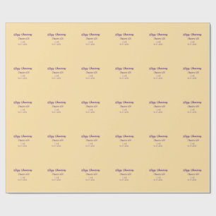 Papier Cadeau Tchin 40 joyeux anniversaire violet orange pastel 