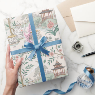 Papier Cadeau Tea Chinoiserie French Toile Du Jouy Motif