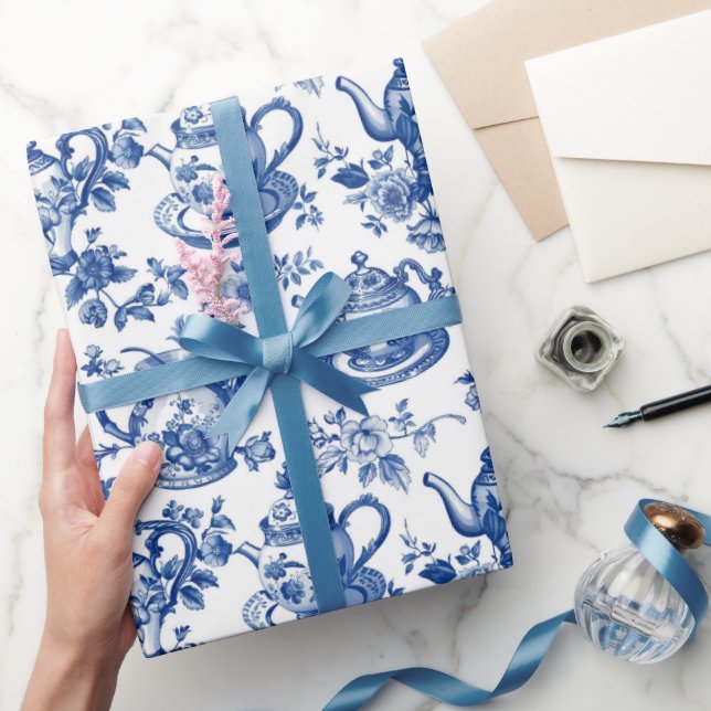 Papier Cadeau Tea Chinoiserie French Toile Du Jouy Motif (Cadeaux)